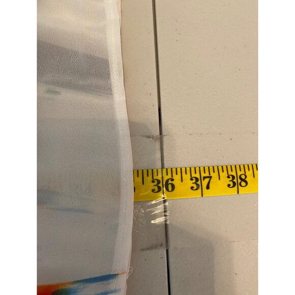 NY Collection Colorful Pleated Midi Skirt Abstract Paint-Like Pattern Small - Picture 5 of 7